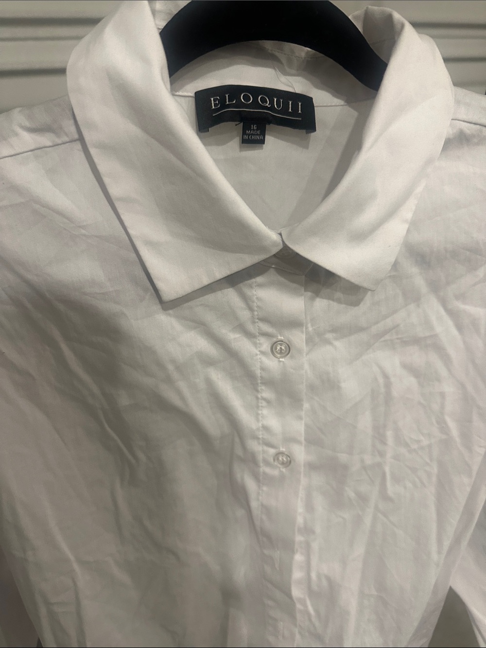Eloquii  White Dress Shirt Classic Collared Button-Down